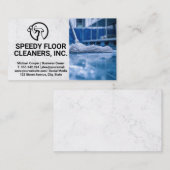 クリーナーサービス | 床をモッピングする男性 名刺 (正面/裏面)
