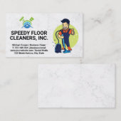 クリーナーサービス | Man Cleaning Floorsロゴ 名刺 (正面/裏面)