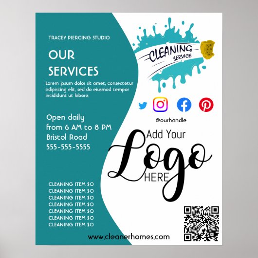 クリーナー清掃ポスターSTUDIOポスターフライヤー ポスター (正面)