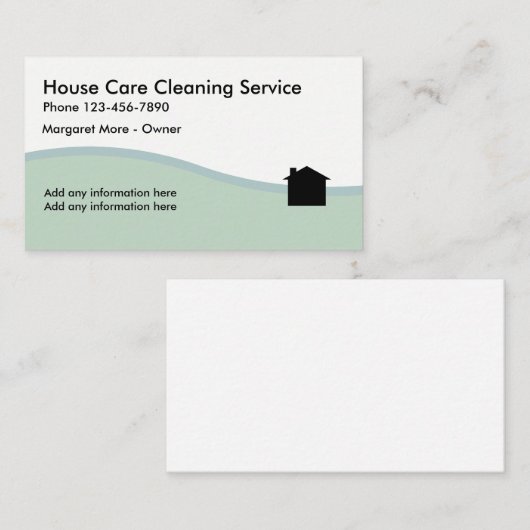 クリーニングのサービス業のプロフィールカード 名刺 (正面/裏面)
