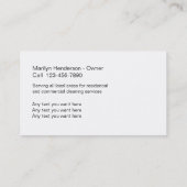 クリーニングのサービス業カード 名刺 (裏面)