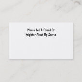 クリーニングのサービス業カード 名刺 (裏面)