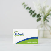 クリーニングのサービス業カード 名刺 (スタンド正面)