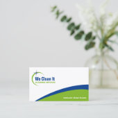 クリーニングのサービス業カード 名刺 (スタンド正面)