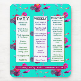 クリーニングのスケジュール及び断言のフェミニンな花柄 マウスパッド