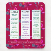 クリーニングのスケジュール及び断言のフェミニンな花柄 マウスパッド (正面)