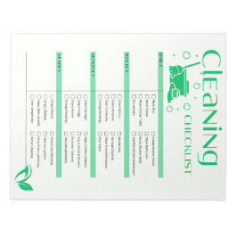 クリーニングのチェックリスト、雑用のグラフ、ホームクリーニング ノートパッド