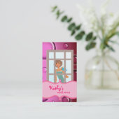 クリーニングの名刺のピンクの泡 名刺 (スタンド正面)