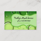 クリーニングの名刺の緑は黒髪泡立ちます 名刺 (裏面)