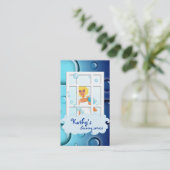 クリーニングの名刺の青は金髪泡立ちます 名刺 (スタンド正面)