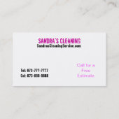 クリーニングの名刺 名刺 (裏面)