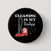 クリーニングはセラピーハウスキーパーハウスキーピングクリーン 缶バッジ (正面)