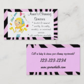 クリーニングは女中の名刺の紫色を整備します 名刺 (正面/裏面)