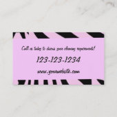 クリーニングは女中の名刺の紫色を整備します 名刺 (裏面)