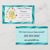 クリーニングは女中の名刺の青を整備します 名刺 (正面/裏面)