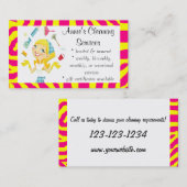 クリーニングは女中の名刺の黄色を整備します 名刺 (正面/裏面)