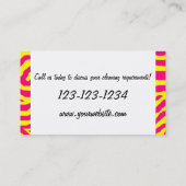 クリーニングは女中の名刺の黄色を整備します 名刺 (裏面)