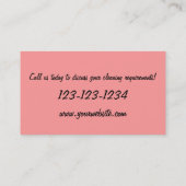 クリーニングは女中の名刺を整備します 名刺 (裏面)