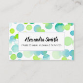 クリーニングは水彩画の泡名刺を整備します 名刺 (正面)