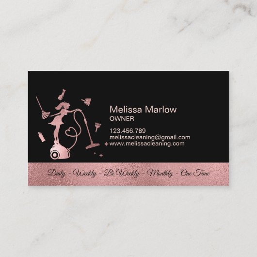クリーニングオフィスサービスメイドハウスキーピングバラ 名刺 (裏面)