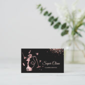 クリーニングオフィスサービスメイドハウスキーピングバラ 名刺 (スタンド正面)