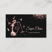 クリーニングオフィスサービスメイドハウスキーピングバラ 名刺 (正面)