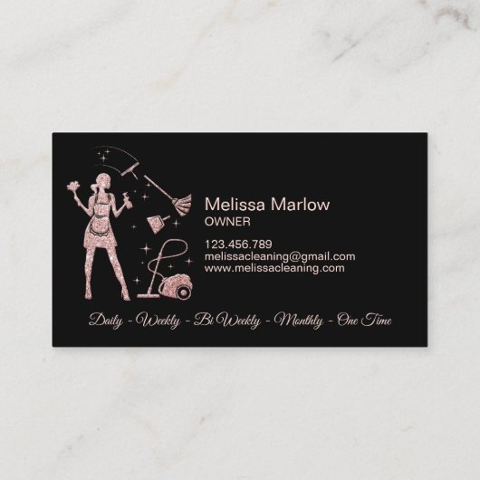 クリーニングオフィスサービスメイドハウスキーピングバラ 名刺 (裏面)