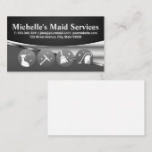 クリーニングサプライのアイコン | 灰色メタリック 名刺 (正面/裏面)