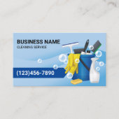 クリーニングサプライMaidサービスモダンブルーカーブ 名刺 (正面)