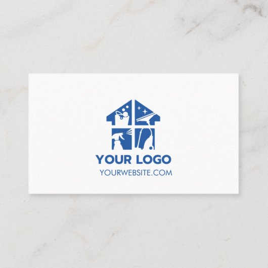 クリーニングサービカスタムスのロゴシンプルのクラシック 名刺 (裏面)