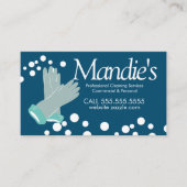 クリーニングサービスが青い手袋を破る 名刺 (正面)