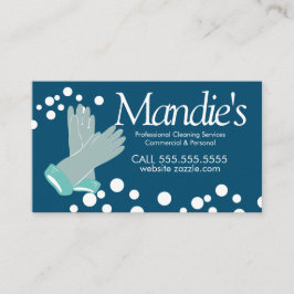 クリーニングサービスが青い手袋を破る 名刺