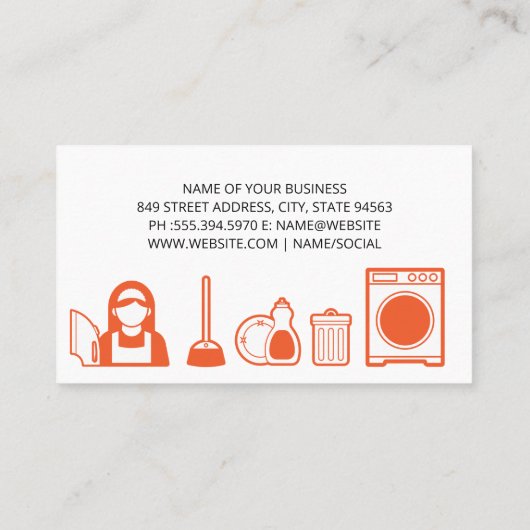 クリーニングサービスのアイコン |クリーナー 名刺 (裏面)