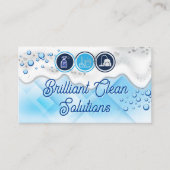 クリーニングサービスのアイコン | シャボン玉と水玉 名刺 (正面)