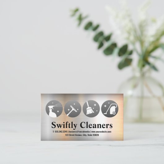 クリーニングサービスのアイコン | ホーム | メタル背景 名刺 (スタンド正面)