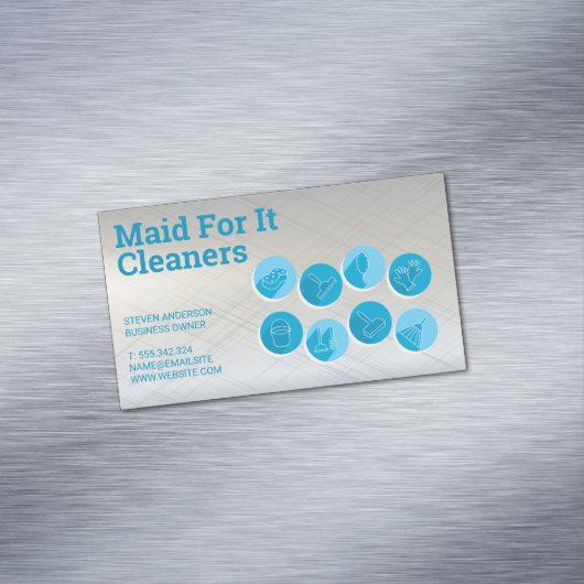 クリーニングサービスのアイコン マグネット名刺 (インサイチュ)
