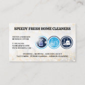 クリーニングサービスのアイコン |メイドサービス |バブル 名刺 (正面)