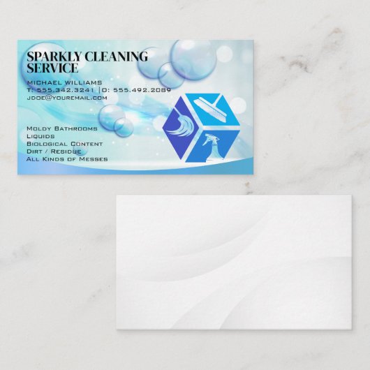 クリーニングサービスのアイコン | 住宅用メイド | 名刺 (正面/裏面)