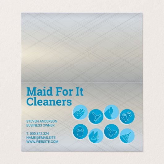 クリーニングサービスのアイコン 名刺 (外部フラット)