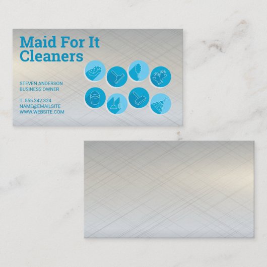 クリーニングサービスのアイコン 名刺 (正面/裏面)