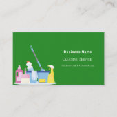 クリーニングサービスのグリーンフォトQRコードプレミアム 名刺 (正面)