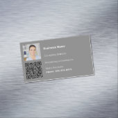 クリーニングサービスのグレーフォトQRコード マグネット名刺 (インサイチュ)