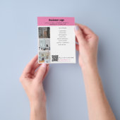 クリーニングサービスのビジネス促進QRコード チラシ (手)