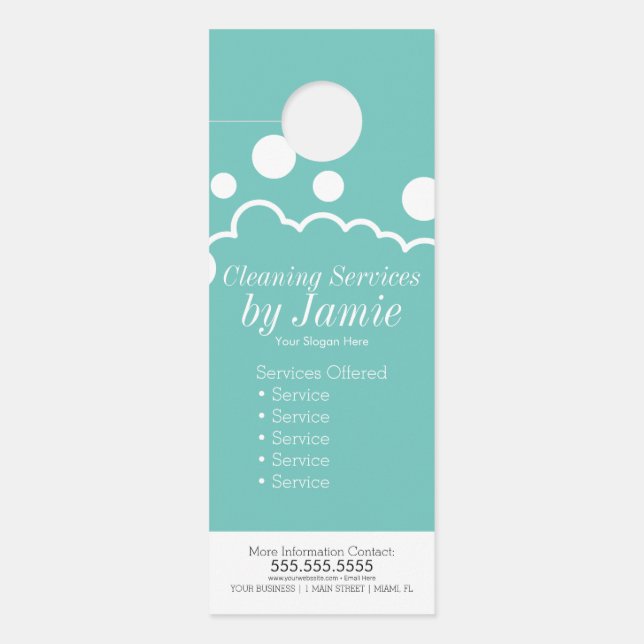 クリーニングサービスのビジネス課題 ドアノブサイン (正面)