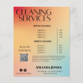 クリーニングサービスのホログラフィック勾配価格表 チラシ (正面)