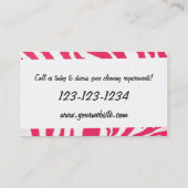 クリーニングサービスのメイドの名刺ピンク 名刺 (裏面)