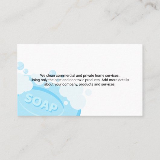 クリーニングサービスのメイドアイコン | ソープ 名刺 (裏面)