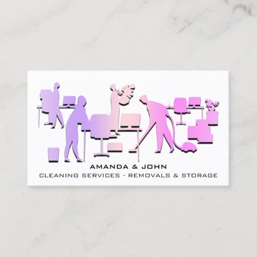 クリーニングサービスの削除ストレージカスタムロゴ 名刺 (正面)