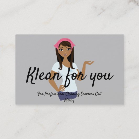 クリーニングサービスの薄い灰色の背景 名刺 (裏面)