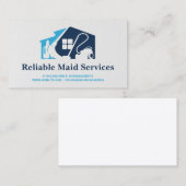 クリーニングサービスアイコンのホームロゴ 名刺 (正面/裏面)